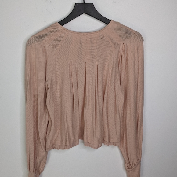 Free People Pink Billie Ribbed Blouson Sleeve Top - Picture 7 of 12